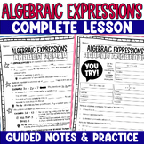 Algebraic Expressions Guided Lesson Notes Skills Practice 