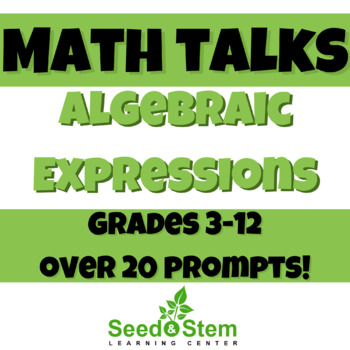 Preview of Algebraic Expressions Math Talks