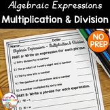 Algebraic Expressions Multiplication & Division - Evaluati