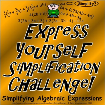 Preview of Simplifying Algebraic Expressions (FREE Simplification Challenge!)
