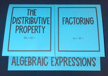 Preview of Algebraic Expressions The Distributive Property and Factoring Editable Foldable