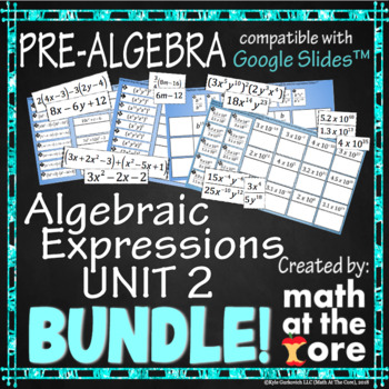 Preview of Algebraic Expressions - Unit 2 - BUNDLE for Google Slides™