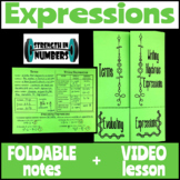 Algebraic Expressions (Writing, Evaluating) Foldable Notes
