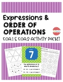 Expressions and Order of Operations Activities and Worksheets
