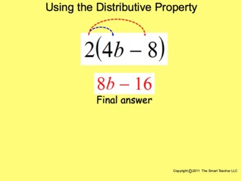 Preview of Algebraic Expressions (using the distributive property)