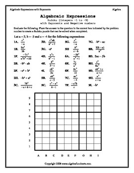 Facing math lesson 11 writing and evaluating expressions worksheets