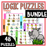 Math Logic Puzzles 1st Grade - 6th Grade Enrichment BUNDLE