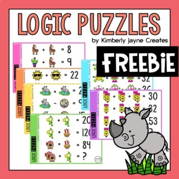 Preview of FREE Math Logic Puzzles Enrichment 1st, 2nd, 3rd, 4th, 5th and 6th Grade
