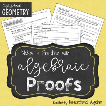 Preview of Algebraic Proofs: Notes & Practice
