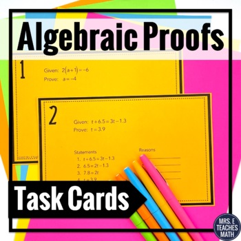 Preview of Algebraic Proofs Task Cards