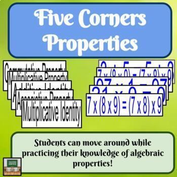 Preview of Algebraic Properties Commutative Property Middle School Math Identity Property