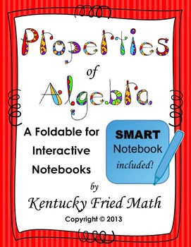 Preview of Algebraic Properties Lessons on SMART Notebook & Printable Foldable for INB