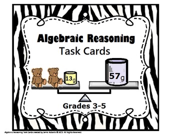 Preview of Algebraic Reasoning Task Cards: Grades 3-5