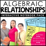 Algebraic Relationships Interactive Notebook Set | Distanc