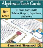 Algebraic Representations Task Cards - Carnival Themed 
