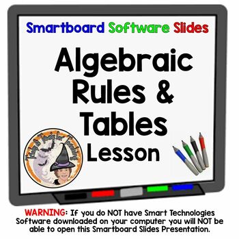 Preview of Algebraic Rules and Tables Smartboard Slides Lesson