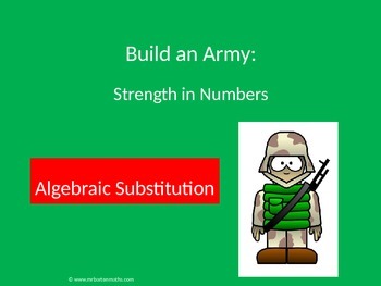 Preview of Algebraic Substitution Activity: Build an Army