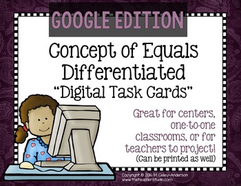 Preview of Algebraic Thinking Task Cards: Concept of Equals Task Cards | Distance Learning