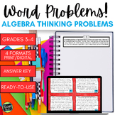 Algebraic Thinking Word Problems: Grade 3-4 Differentiated Word Problems