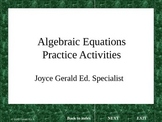 Algebraic equations: teaching tool for algebraic reasoning