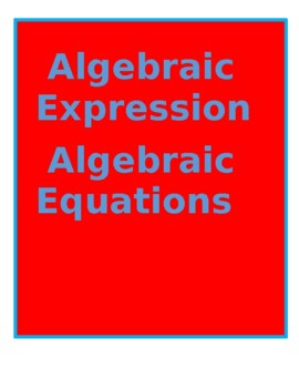 Preview of Algebraic expression, Algebraic equations