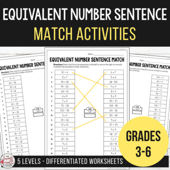 Preview of Balancing Equations - Equivalent Number Sentence Match