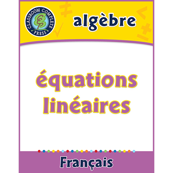 Preview of Algèbre: Équations Linéaires An. 6-8