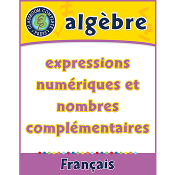 Preview of Algèbre: Expressions Numériques et Nombres Complémentaires An. PK-2