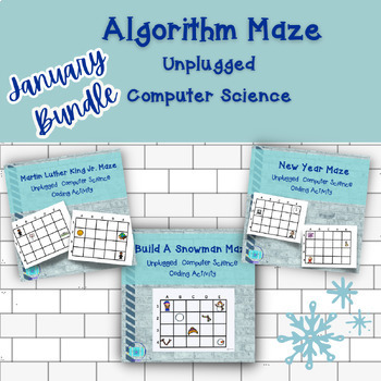 Preview of Algorithm Mazes January BUNDLE for Computer Science