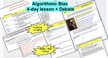 Preview of Algorithmic Bias 4-Day Lesson Hyperdoc + Debate, Writing reading multimedia