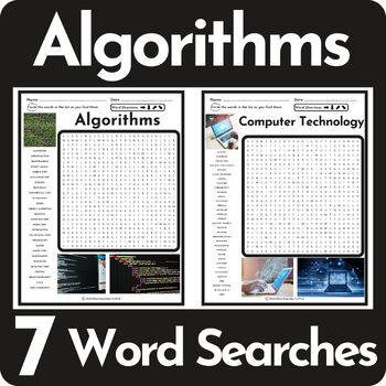 Preview of Algorithms Word Search Puzzle BUNDLE