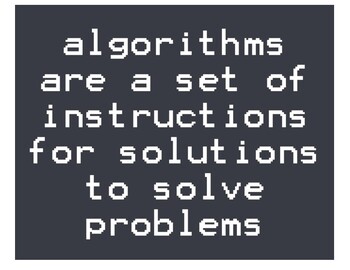 Preview of Algorithms set of instructions solutions solve problems distance learning