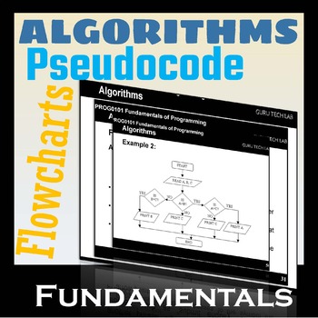 Preview of Algorithms, pseudocodes and flowcharts for programming and computer science.