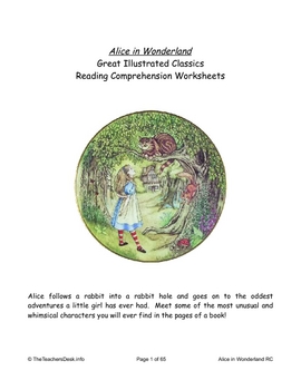 Preview of Alice In Wonderland Reading Comprehension & L/A Worksheets