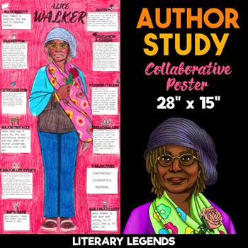 Preview of Alice Walker Author Study | Body Biography | Collaborative Poster