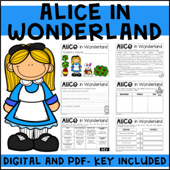 Preview of Alice in Wonderland | Book Companion | Cloze Reading | Digital