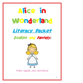 Preview of Alice in Wonderland Literacy Packet