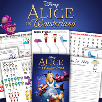 Preview of Alice in Wonderland Printable Activity Pack for Kids