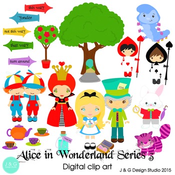 Alice in Wonderland Series 3, Children Digital Clipart by J and G ...