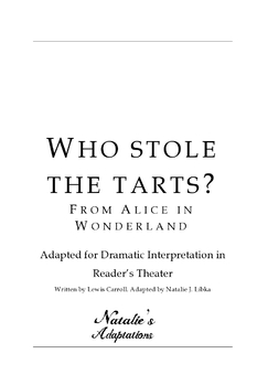 Preview of Alice in Wonderland Who Ate the Tarts? Script