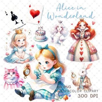 Preview of Alice in wonderland  30 high-quality PNG clipart images