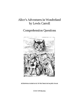 Preview of Alice's Adventures in Wonderland ( Alice in Wonderland ) Novel Study