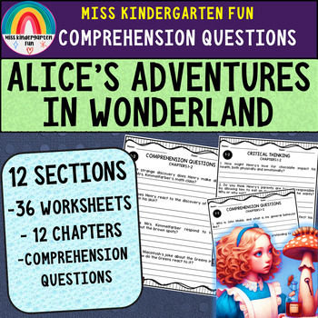 Preview of Alice’s Adventures in Wonderland Novel Chapters Wise Comprehension Questions