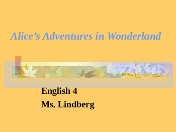 Preview of Alice's Adventures in Wonderland Ch. 1-12 Discussions for HS Students