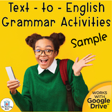 Text to English Grammar Daily Writing Activities Sample