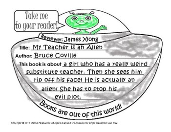 Preview of Alien UFO Book Report
