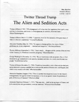 Preview of Alien and Sedition Acts - "Found" Twitter Thread