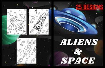 Preview of Aliens & space Coloring Book
