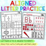 Aligned Alphabet Letters Practice Mixed Review