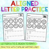 Aligned Alphabet Practice - Beginning Sound Search, Trace,